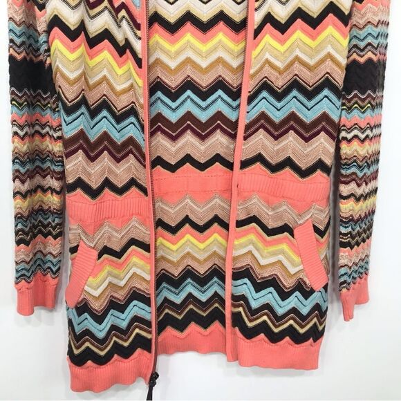 Missoni for Target Colorful Zigzag Full Zip Long Hooded Knit Cardigan Sweater - Picture 7 of 16